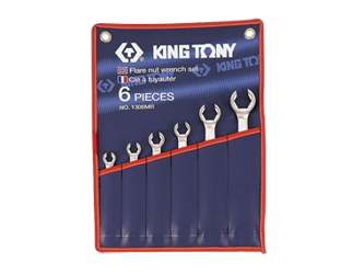 ZESTAW KLUCZY DO PRZEWODÓW HAMULCOWYCH  6cz.  CALOWE  5/16'' - 7/8'',  ETUI