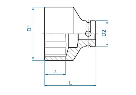 NASADKA  KRÓTKA  UDAROWA  1/2''   37mm x 48mm, 6-kąt