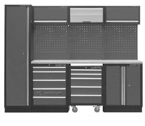 ZESTAW MEBLI WARSZTATOWYCH NUMER 4 (SZARE), 2640x460x2000mm 87D11X04A-KG