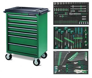 Wózek 7-szufladowy z zestawem 149szt. narzędzi we wkładkach EVA