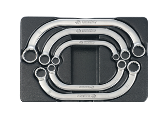 ZESTAW KLUCZY  OCZKOWYCH  WYGIĘTYCH  5cz.  10 - 22mm,  WKŁAD DO WÓZKA