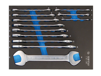 ZESTAW KLUCZY PŁASKICH 12cz. 6 - 32mm, WKŁAD Z PIANKI, DO WÓZKA