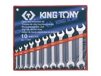 ZESTAW KLUCZY PŁASKICH  10cz. CALOWE  1/4 - 1.1/8''  ETUI