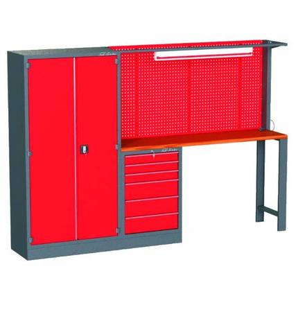 Zestaw warsztatowy (szafa, szafka, tablica, noga, blat sklejka, zawieszki) M-3-02-00