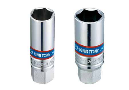 NASADKA  DO  ŚWIEC 3/8''  21mm x 68mm    6-kąt. CHROM,  WKŁADKA  GUMOWA