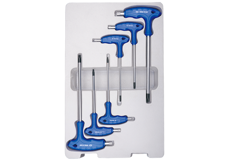 ZESTAW IMBUSÓW  Z  UCHWYTEM ''L''  6szt.  1163  -  TORX / TORX  Z  OTWOREM  T10 - T40,  KARTON