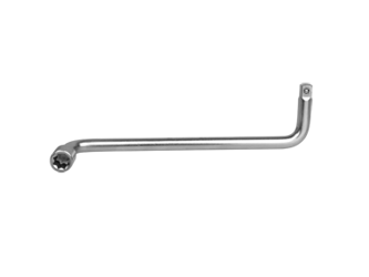 POKRĘTŁO  TRZPIENIOWE DO KORKA OLEJU TYP ''L''  90°  230mm,  KWADRAT  DWUSTRONNY  KWADRAT 10mm + NASADKA 8-KĄT 8mm , CHROM