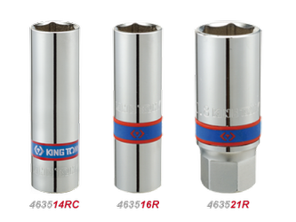 NASADKA  DO  ŚWIEC 1/2" 14mm x 70mm  6-kąt. CHROM,  WKŁADKA  GUMOWA