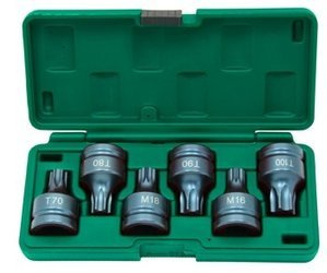 Kpl. kluczy wpustowych udarowych TORX,XZN 3/4" S64A6306S