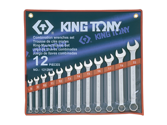 ZESTAW KLUCZY PŁASKO-OCZKOWYCH  12cz.  8 - 22mm,  ETUI