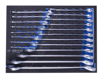 ZESTAW KLUCZY PŁASKO-OCZKOWYCH  20cz.  6 - 32mm,  WKŁAD Z PIANKI, DO WÓZKA