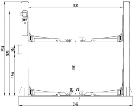Podnośnik dwukolumnowy automatyczny 4T TL0004-230V