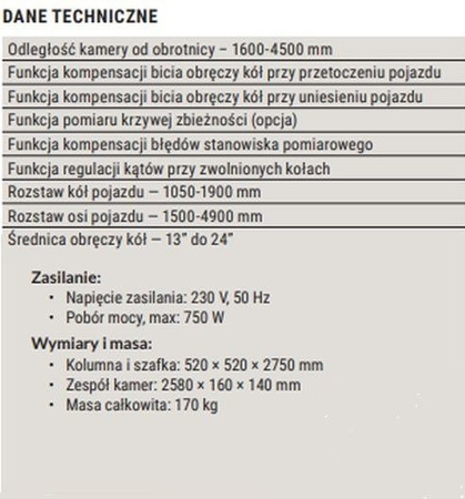 Werther Instrument do pomiaru i regulacji geometrii kół 3D, zabudowa przejazdow 9002 3D DRIVE - MUNSTER