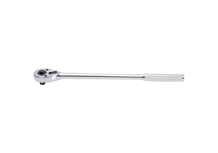 GRZECHOTKA Z PRZYCISKIEM 1/2''  32 ZĘBY  250mm CHROM,  UCHWYT  MOLETOWANY