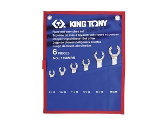 ZESTAW KLUCZY DO PRZEWODÓW HAMULCOWYCH  6cz.  8 - 22mm,  ETUI Z MATERIAŁU