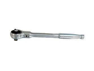 GRZECHOTKA 1/4'' Z RUCHOMĄ GŁOWICĄ 72 ZĘBY, Z PRZYCISKIEM, 150mm, UCHWYT POLEROWANY