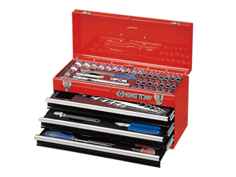 SKRZYNKA  Z  3 SZUFLADAMI  87401-3   Z  ZESTAWEM  NARZĘDZI  68cz.