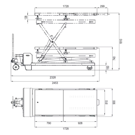 Podnośnik Platformowy Uni-Lift B1500 do baterii samochodowych 