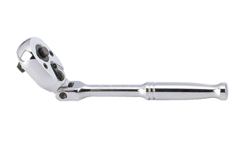 GRZECHOTKA  Z PRZYCISKIEM 1/4''  ŁAMANA   24 ZĘBY  150mm  CHROM, UCHWYT POLEROWANY