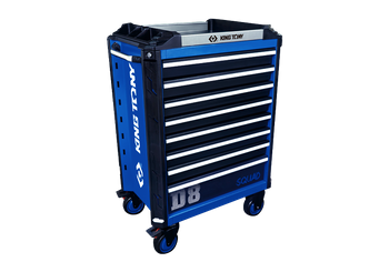 WÓZEK WARSZTATOWY SQUAD - 8 SZUFLAD, NIEBIESKI Z CZARNYMI SZUFLADAMI