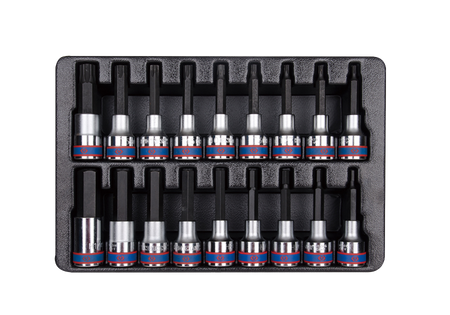 ZESTAW DŁUGICH NASADEK 1/2" HEX H4 - H17 + TORX T20 - T60, WKŁAD DO WÓZKA