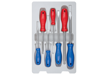 ZESTAW WKRĘTAKÓW  7 cz.  KRZYŻAK  No.1 x 100,  No.2 x 100,  No.3 x 150, PŁASKIE  4 x 100,  5,5 x 100,  6,5 x 150, 8 x 150