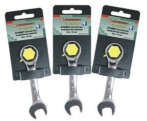 Klucz płasko-oczkowy krótki z grzechotką 72z 13mm W51113