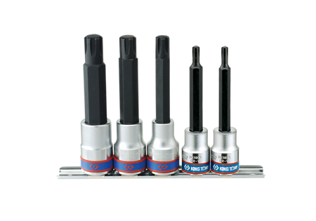 ZESTAW NASADEK  RIBE  3/8" + 1/2"  5cz. M7 - M13,  CHROM,  SZYNA, BLISTER