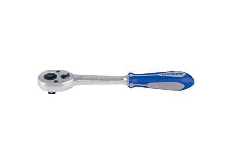 GRZECHOTKA  Z PRZYCISKIEM 1/2''   32 ZĘBY  250mm  CHROM,  UCHWYT  GUMOWY