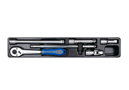 ZESTAW- GRZECHOTKA 1/2" Z AKCESORIAMI, WKŁAD DO SKRZYNKI 87408, 6 CZ.