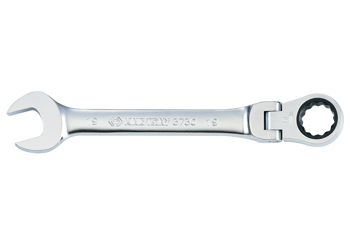 KLUCZ PŁASKO-OCZKOWY PRZEGUBOWY, Z GRZECHOTKĄ JEDNOKIERUNKOWĄ 72 ZĘBY, 24mm