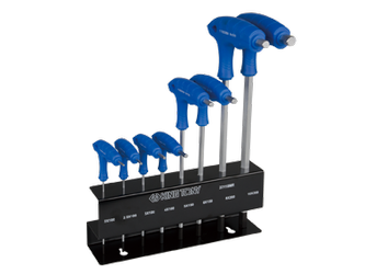 ZESTAW IMBUSÓW  Z  UCHWYTEM ''L''  8szt.  1160  -  HEX / HEX  Z  KULKĄ   2 - 10mm,  STOJAK