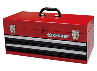 SKRZYNKA NARZĘDZIOWA 2 SZUFLADY (BEZ NARZĘDZI) - CZERWONA, PROWADNICE ŚLIZGOWE