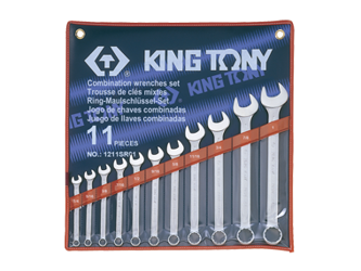 ZESTAW KLUCZY PŁASKO-OCZKOWYCH 11cz. CALOWE 1/4 - 1'' ETUI