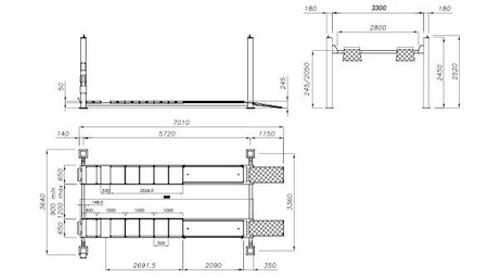 Werther Podnośnik czterokolumnowy, 8000 kg, długość 6200mm, diagnostyczny 480AT