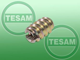 S0002404 - Tulejka, wkładka samogwintująca M6 x 1 - drewno / plastik