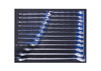 ZESTAW KLUCZY PŁASKO-OCZKOWYCH  20cz.  6 - 32mm,  WKŁAD Z PIANKI, DO WÓZKA