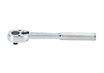 GRZECHOTKA UCHYLNA 3/8" 32 ZĘBY 200mm CHROM, UCHWYT MOLETOWANY, BLOKADA