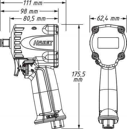 KLUCZ PNEUMATYCZNY 1/2" 9012M-1 HAZET 