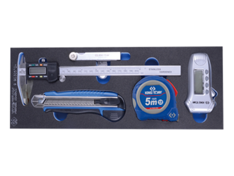 KPL. 5cz. NÓŻ + SUWMIARKA + MIERNIK + MIARKA + SZCZELINOMIERZ, WKŁAD Z PIANKI, DO WÓZKA