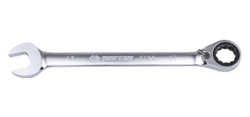 KLUCZ PŁASKO-OCZKOWY Z GRZECHOTKĄ DWUKIERUNKOWĄ 72 ZĘBY Z BLOKADĄ OCZKA 172 x  12mm