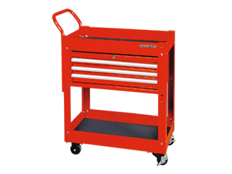 WÓZEK  WARSZTATOWY  3  SZUFLADY,  BLAT  ROBOCZY,  1 PÓŁKA   (BEZ  NARZĘDZI) - CZERWONY, PROWADNICE  ŁOŻYSKOWANE