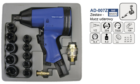 Zestaw-klucz udarowy 354Nm 1/2" AD007Z