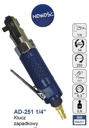 Klucz zapadkowy 1/4" AD-251