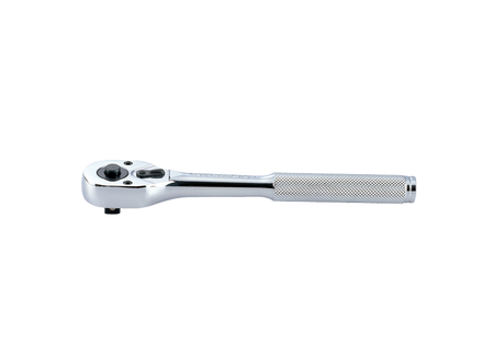 GRZECHOTKA  Z PRZYCISKIEM 3/8''   32 ZĘBY  200mm  CHROM,  UCHWYT  MOLETOWANY