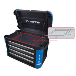 SKRZYNKA WARSZTATOWA Z PROTEKTORAMI 4 SZUFLADY (BEZ NARZĘDZI) - NIEBIESKA