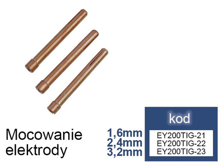 Mocowanie Elektrody 3,2mm TIG 200/250A