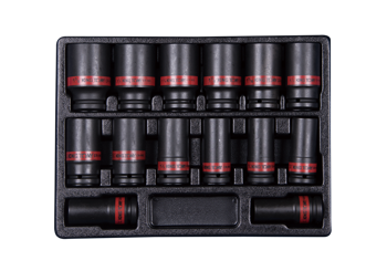 ZESTAW NASADEK UDAROWYCH 3/4" 14cz. DŁUGIE 6-kąt. 3/4" - 1-5/8", WKŁAD DO WÓZKA
