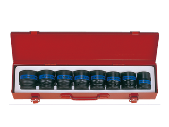 ZESTAW NASADEK UDAROWYCH 3/4" 8cz. KRÓTKIE 6-kąt. 21-41mm, KASETA