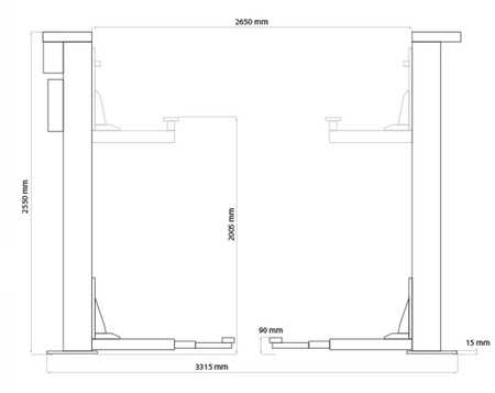 Weber Expert Series C-2.30 Elektromechaniczny podnośnik dwukolumnowy śrubowy 